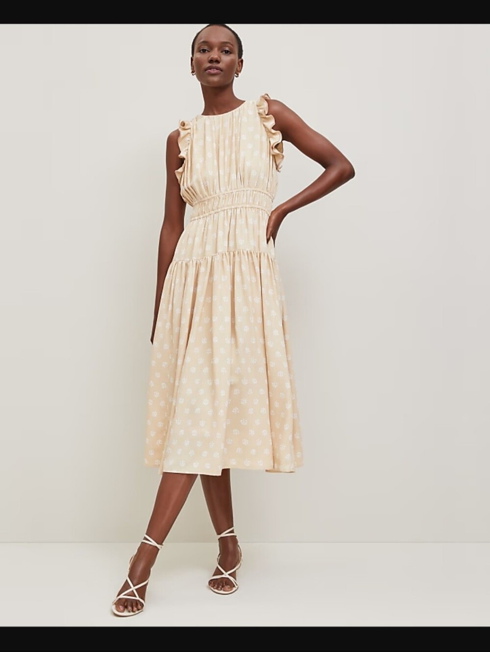 Ann Taylor Sands Edge Petaled Ruffled Midi Dress size 4 BRAND NEW
